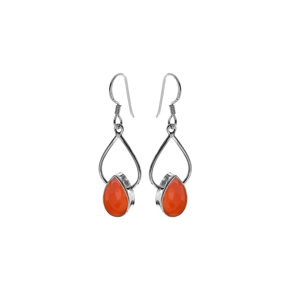 Ivy wire teardrop carnelian earrings