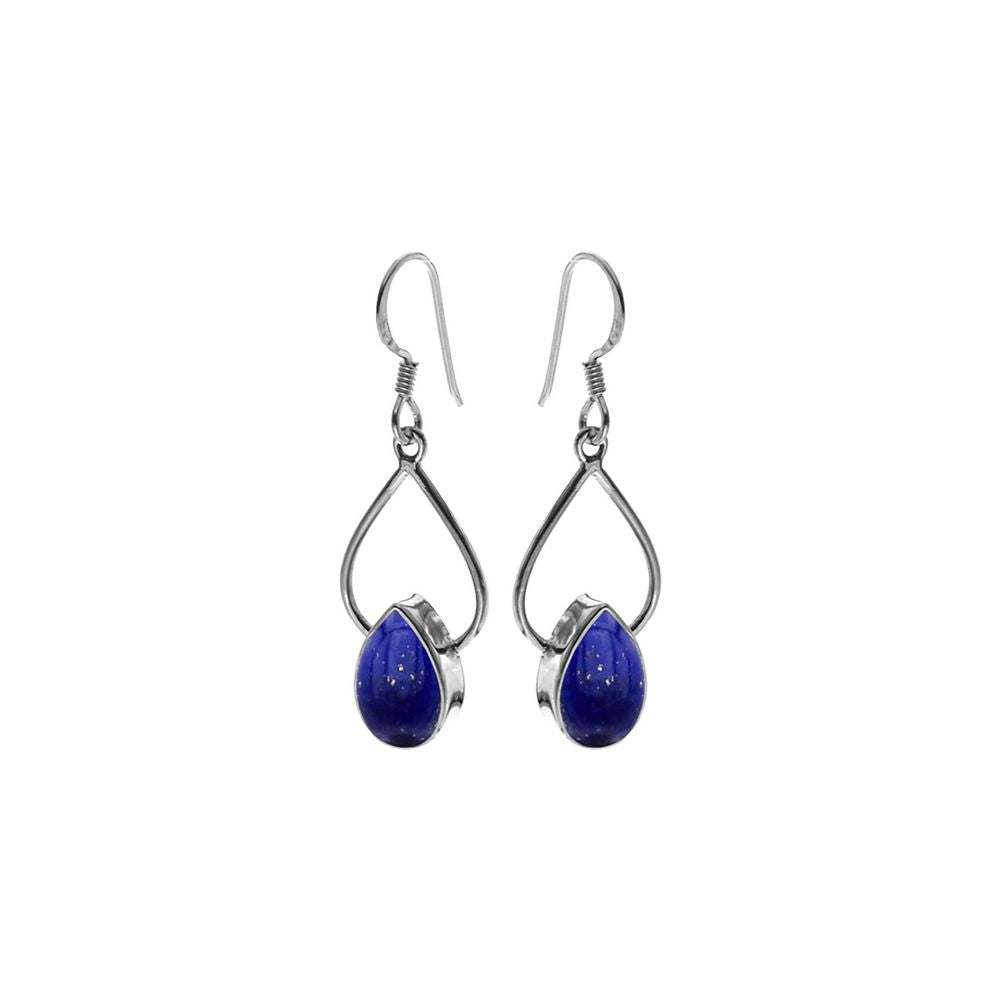 Ivy wire teardrop lapis lazuli earrings