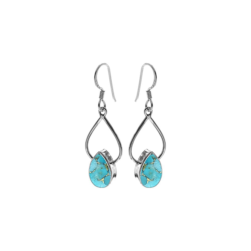 Ivy wire teardrop blue mohave turquoise earrings