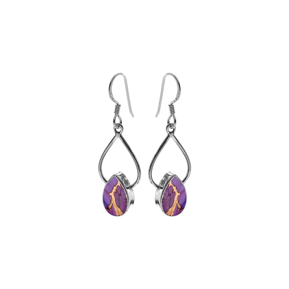 Ivy wire teardrop purple mohave turquoise earrings