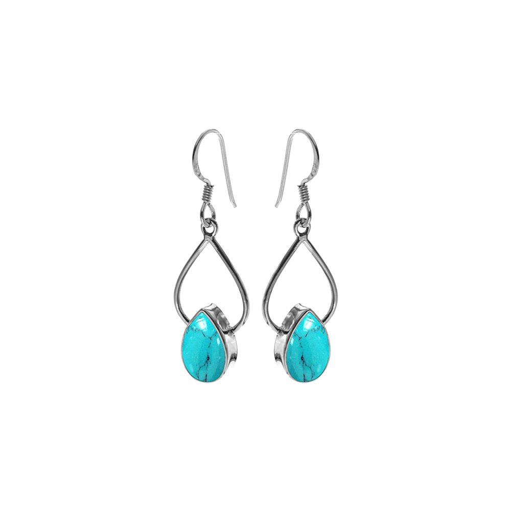 Ivy wire teardrop turquoise earrings