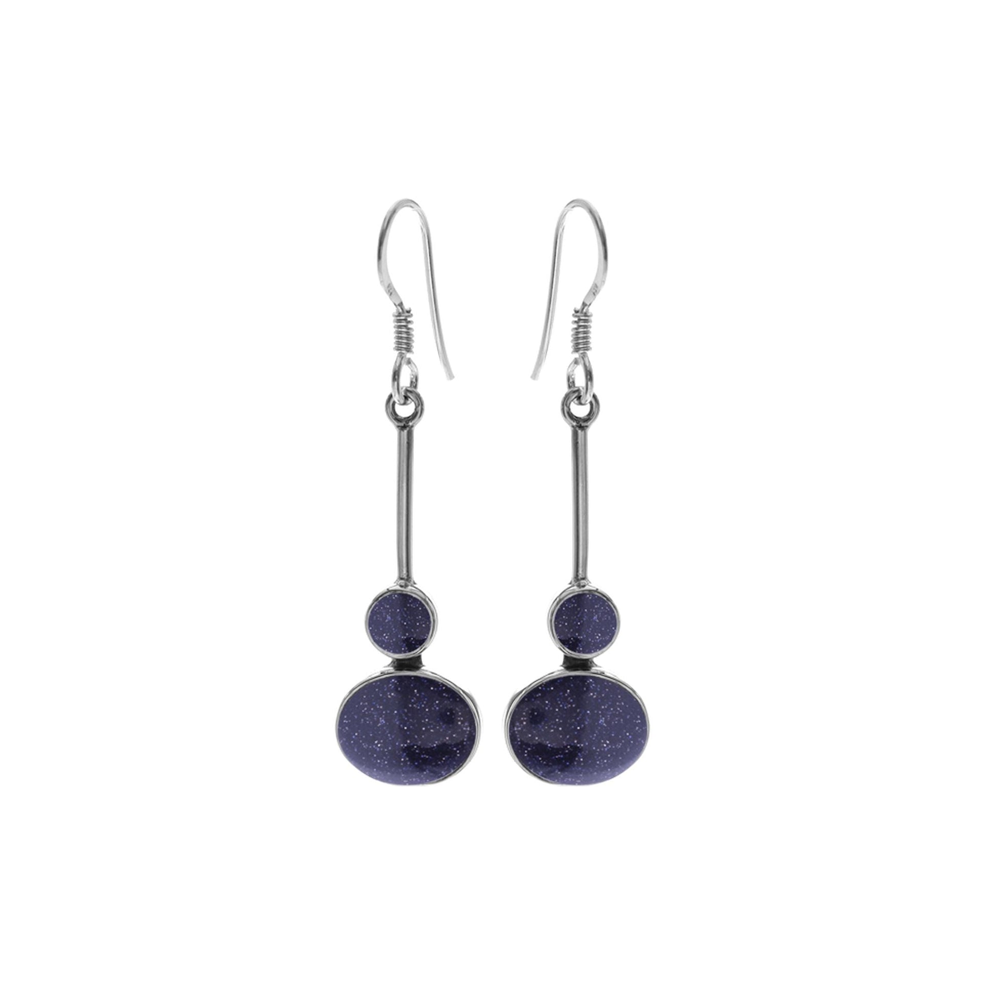 Bridget blue goldstone bar drop earrings