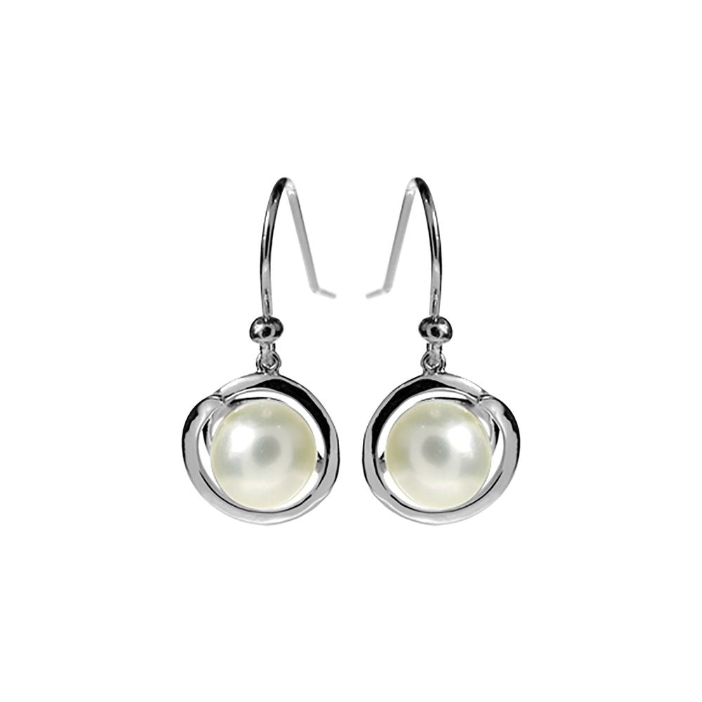 Astrid round pearl earrings