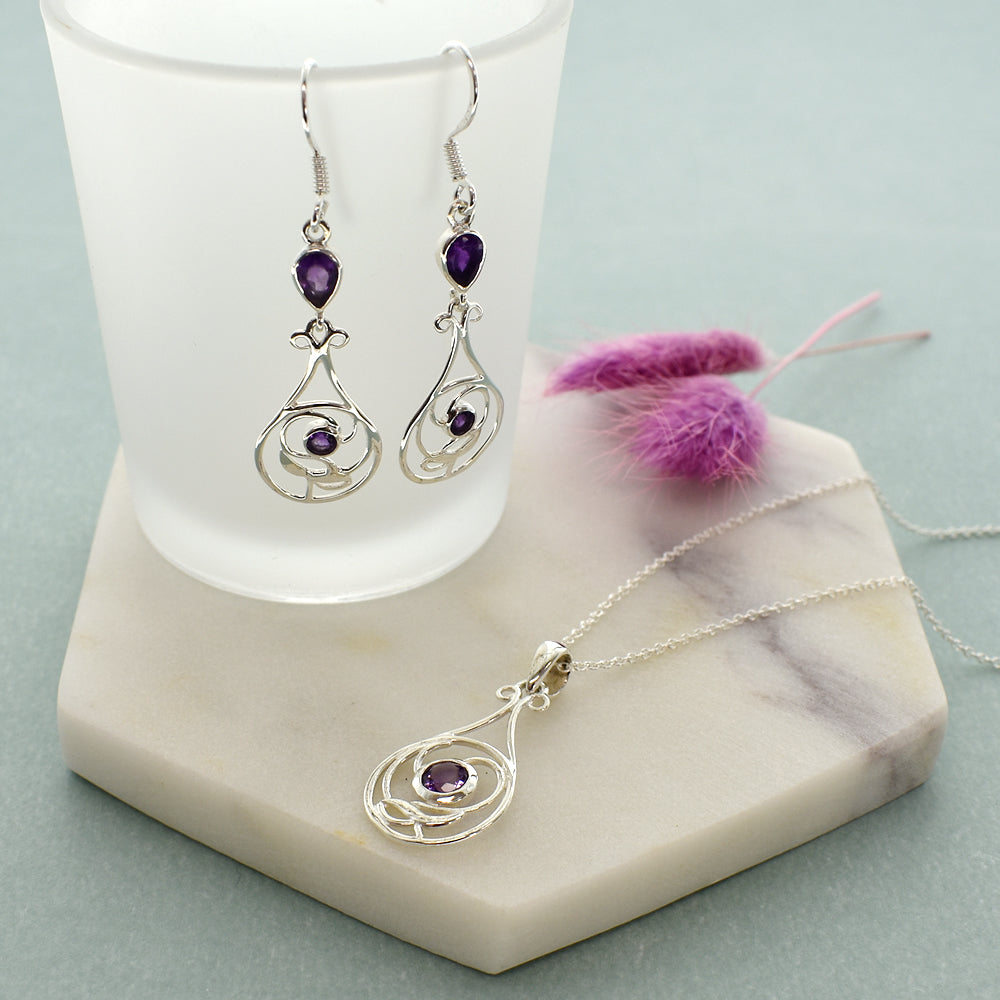 Tilly art nouveau amethyst pendant