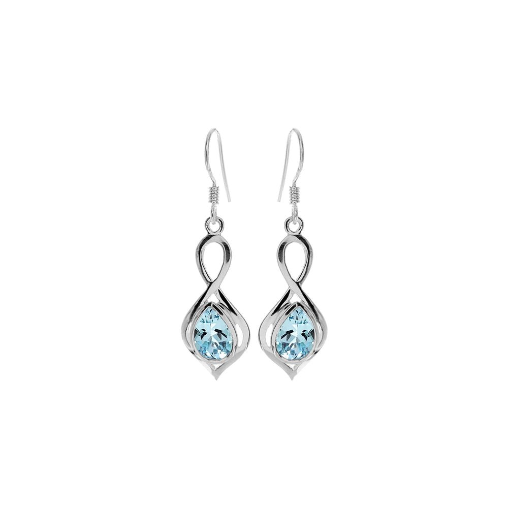 Lola loop & teardrop blue topaz earrings