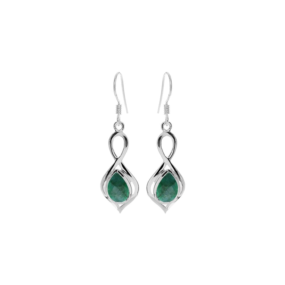 Lola loop & teardrop emerald quartz earrings