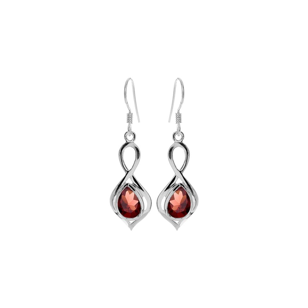 Lola loop & teardrop garnet earrings
