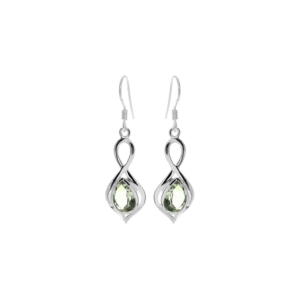 Lola loop & teardrop green amethyst earrings