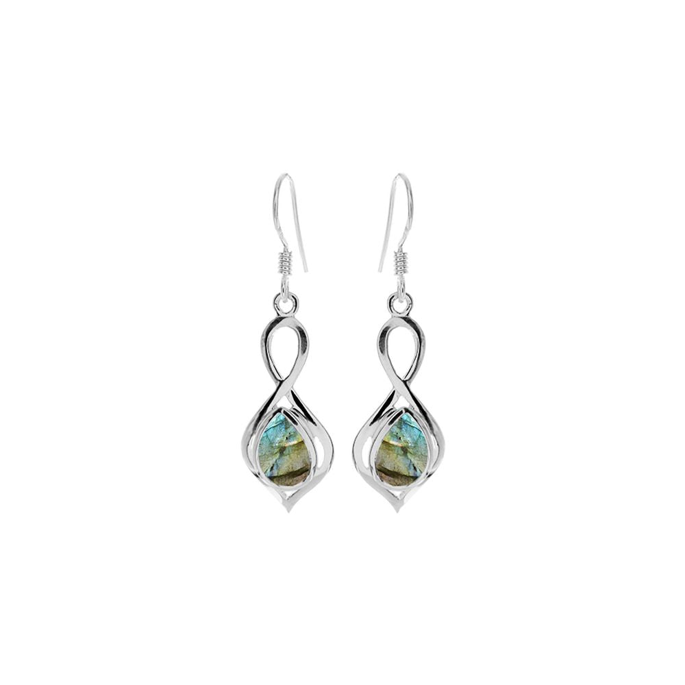 Lola loop & teardrop labradorite earrings