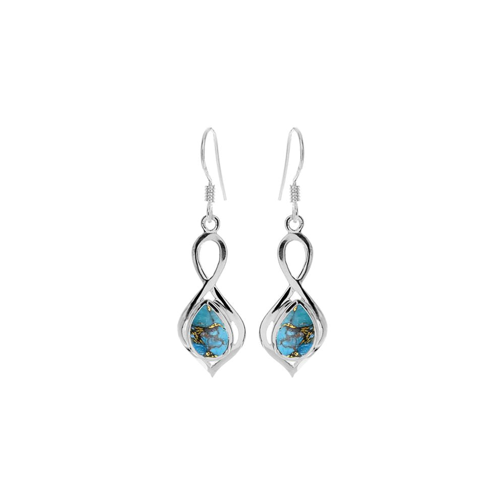 Lola loop & teardrop blue mohave turquoise earrings