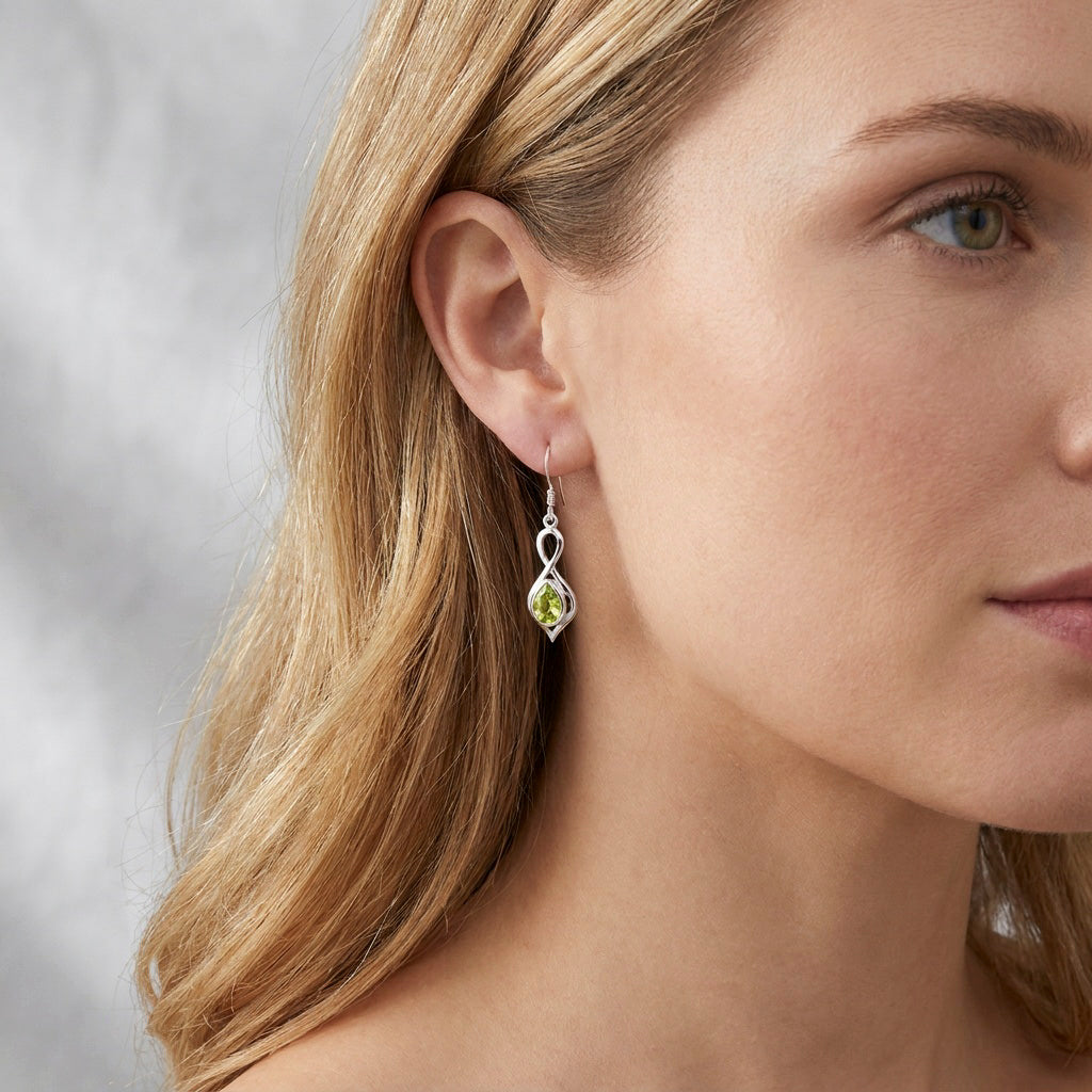 Lola loop & teardrop peridot earrings