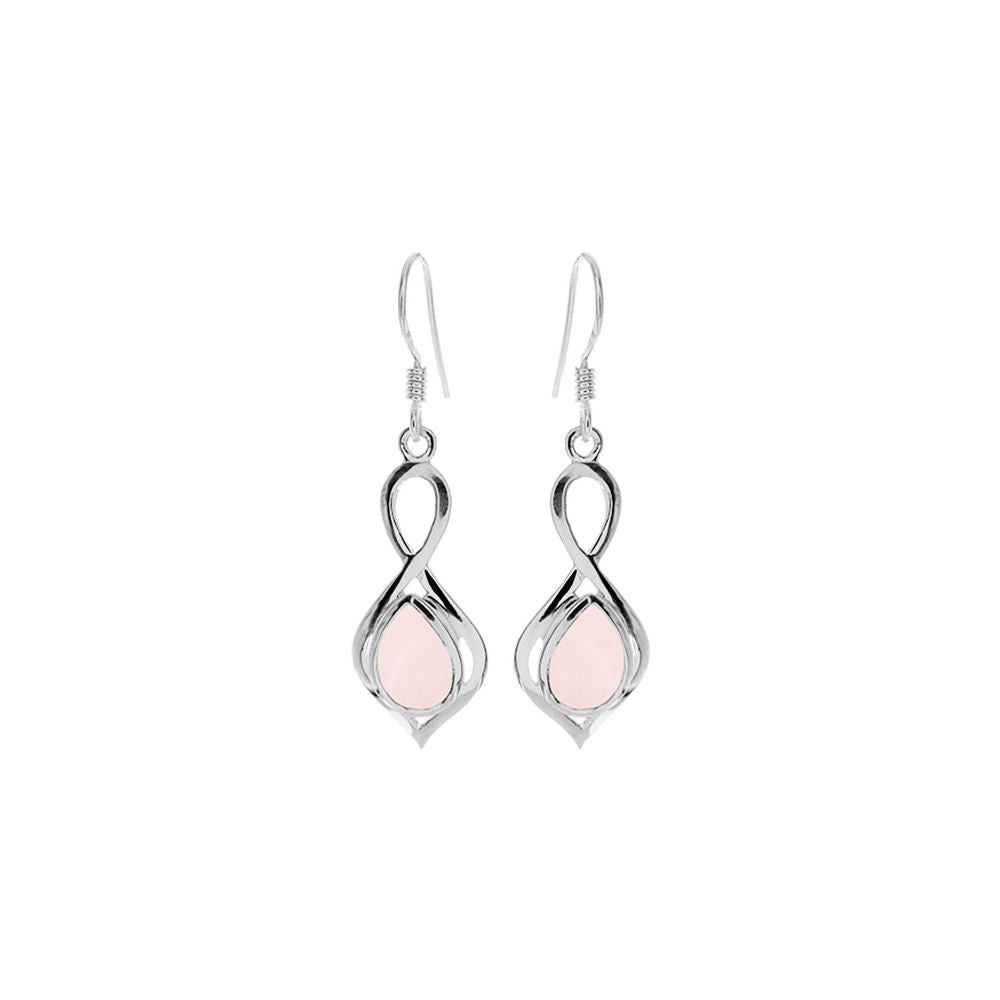 Lola loop & teardrop rose quartz earrings