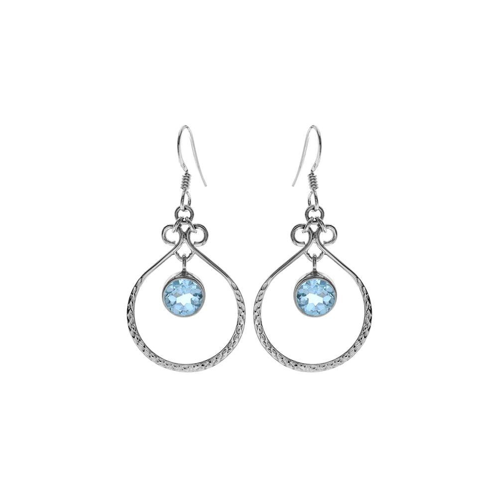 Lexi hanging blue topaz earrings