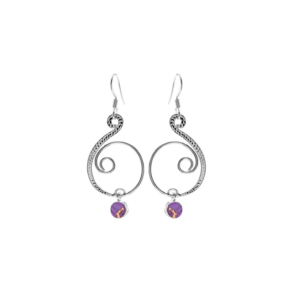 Catalina swirl hanging purple mohave turquoise earrings