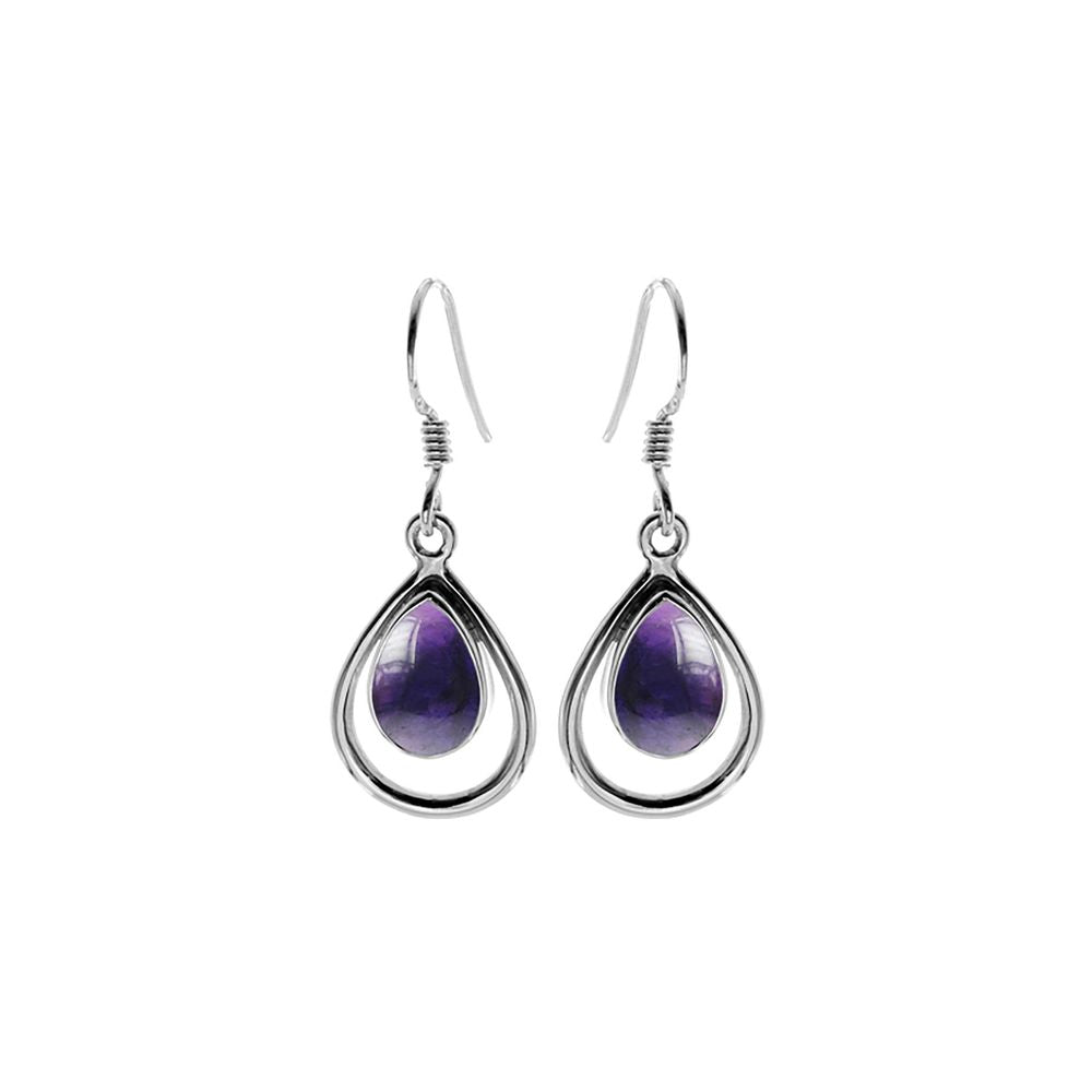 Amy framed amethyst teardrop earrings