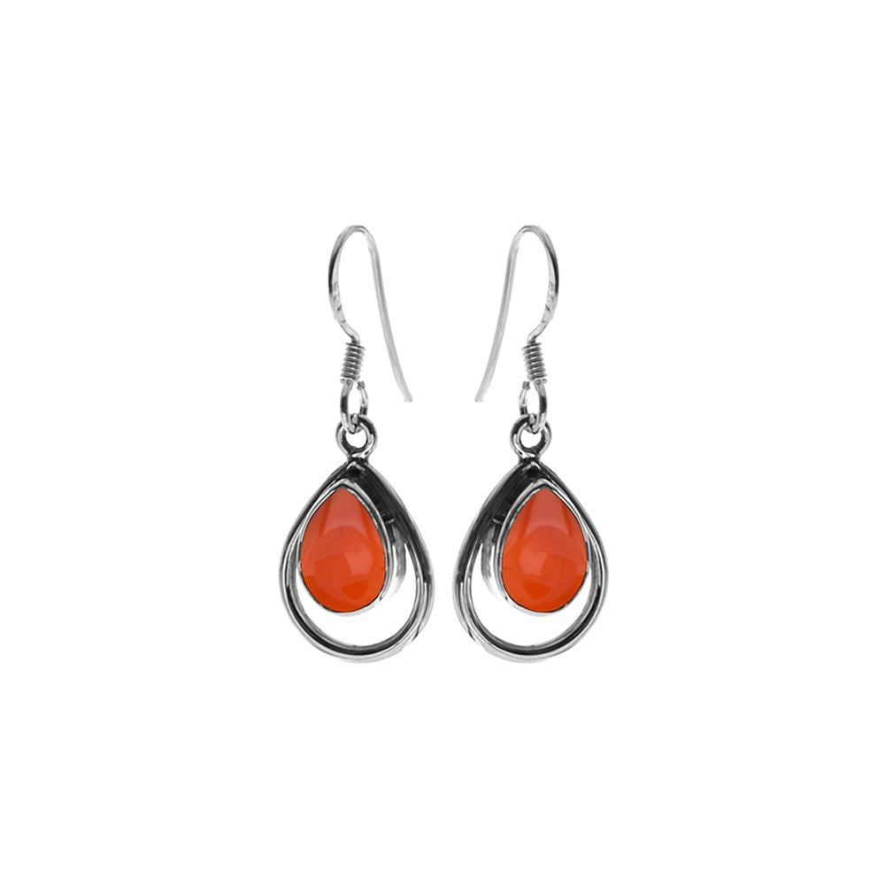 Amy framed carnelian teardrop earrings