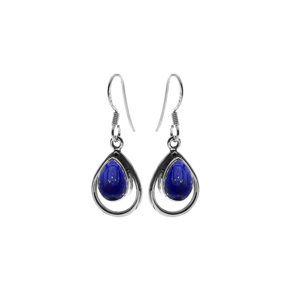 Amy framed lapis lazuli teardrop earrings