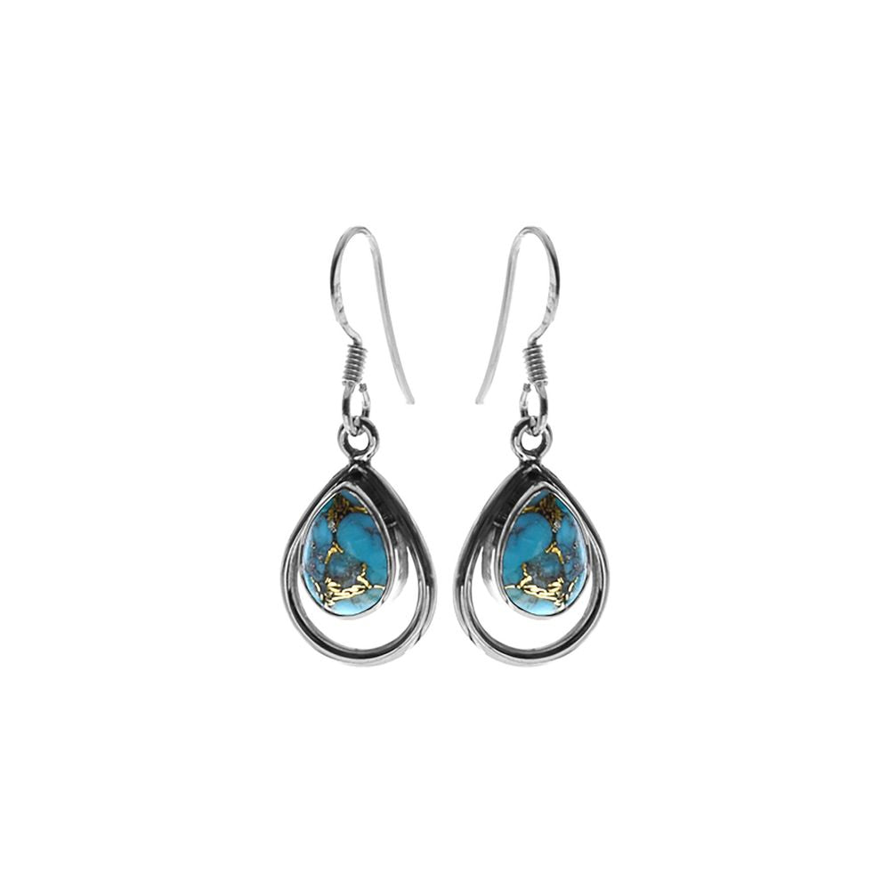 Amy framed blue mohave turquoise teardrop earring