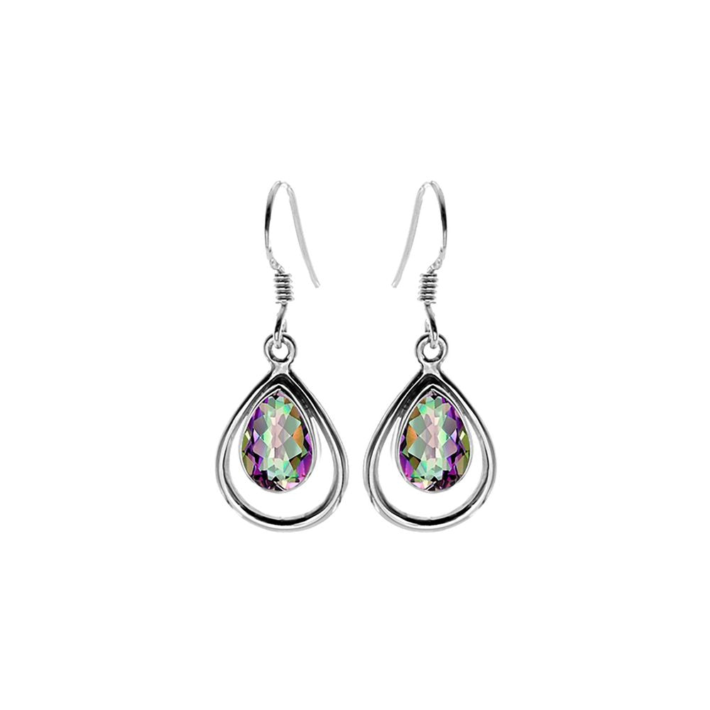 Amy framed mystic topaz teardrop earrings