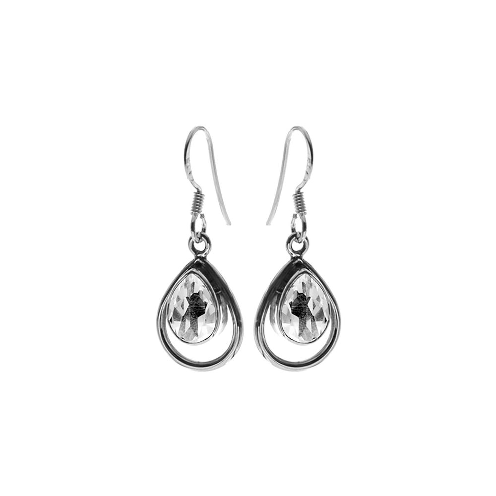Amy framed quartz teardrop earrings