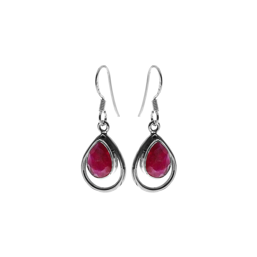Amy framed ruby quartz teardrop earrings