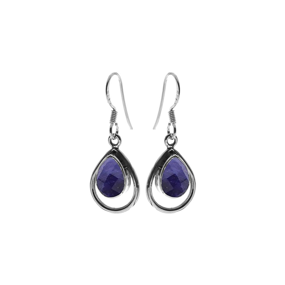 Amy framed sapphire quartz teardrop earrings