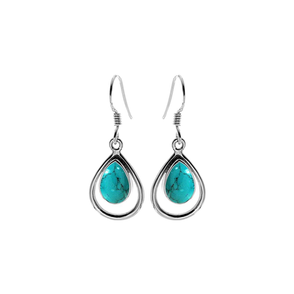 Amy framed turquoise teardrop earrings