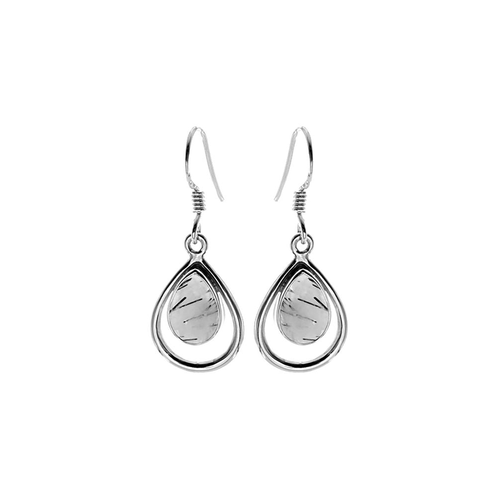 Amy framed tourmalated quartz teardrop earrings