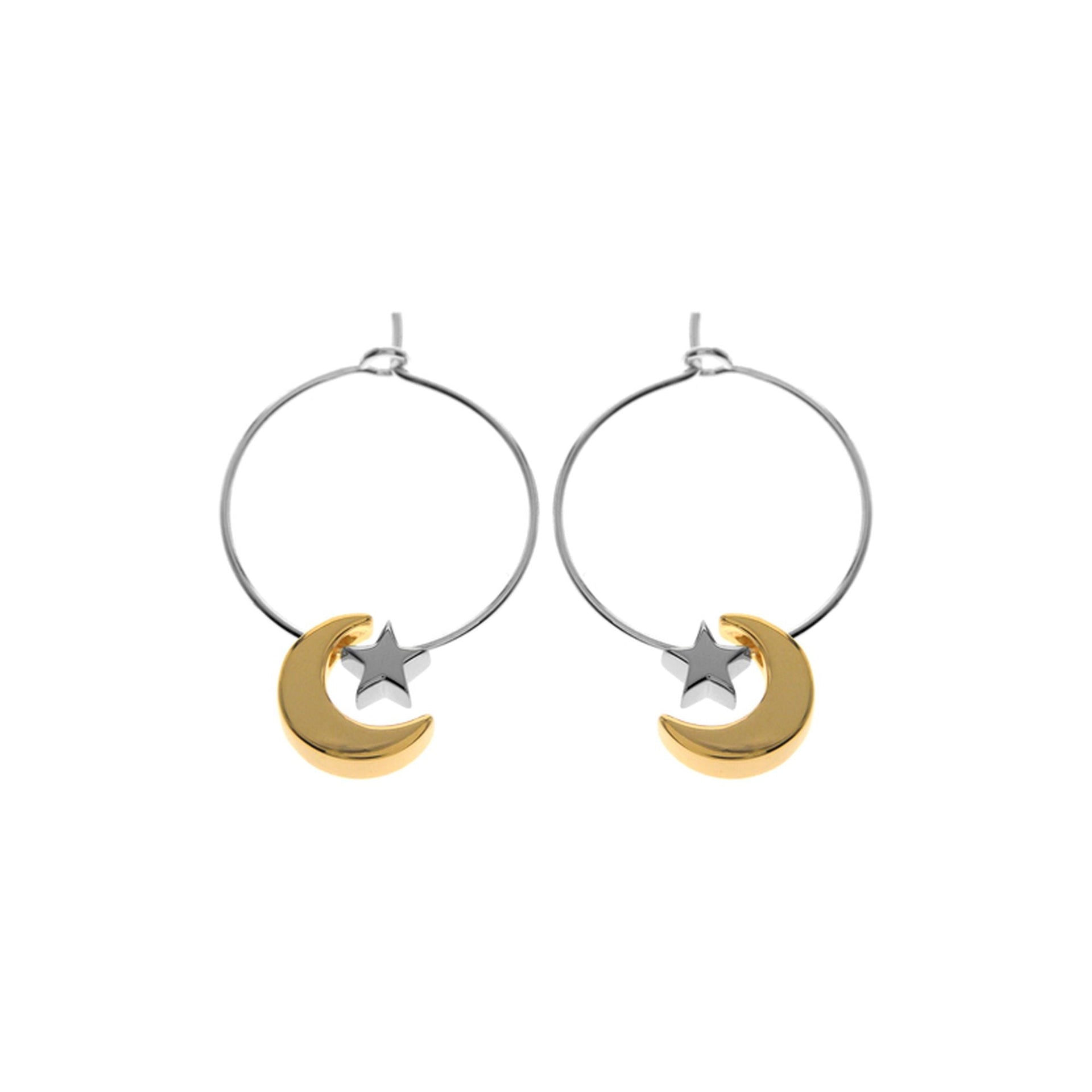 Carla star with gold plated moon earrings