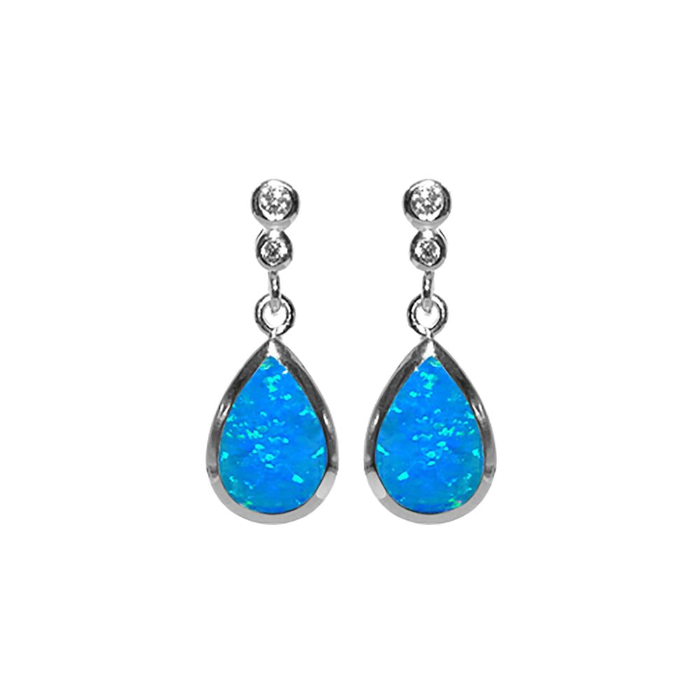 Alexis blue opal teardrop stud earrings