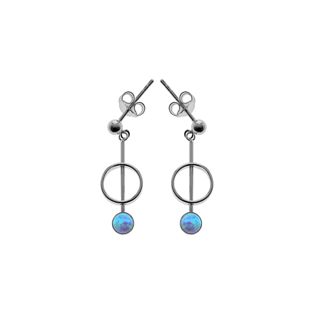 Angelica blue opal pendulum stud