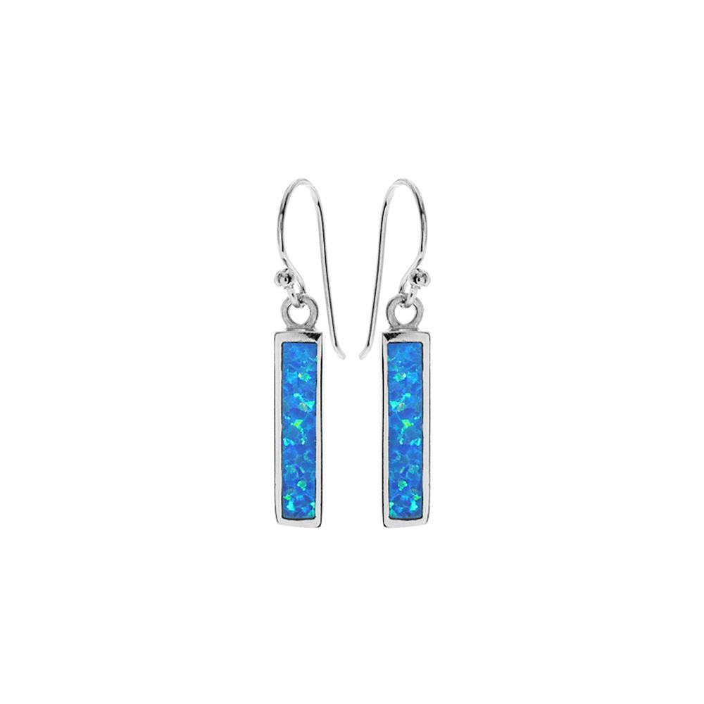 Diana blue opalique bar earrings