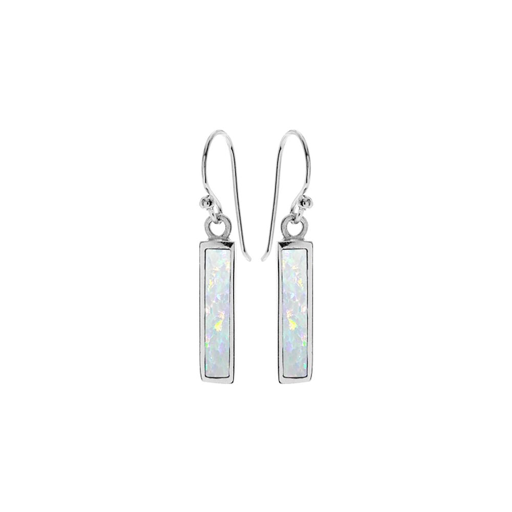 Diana white opalique bar earrings