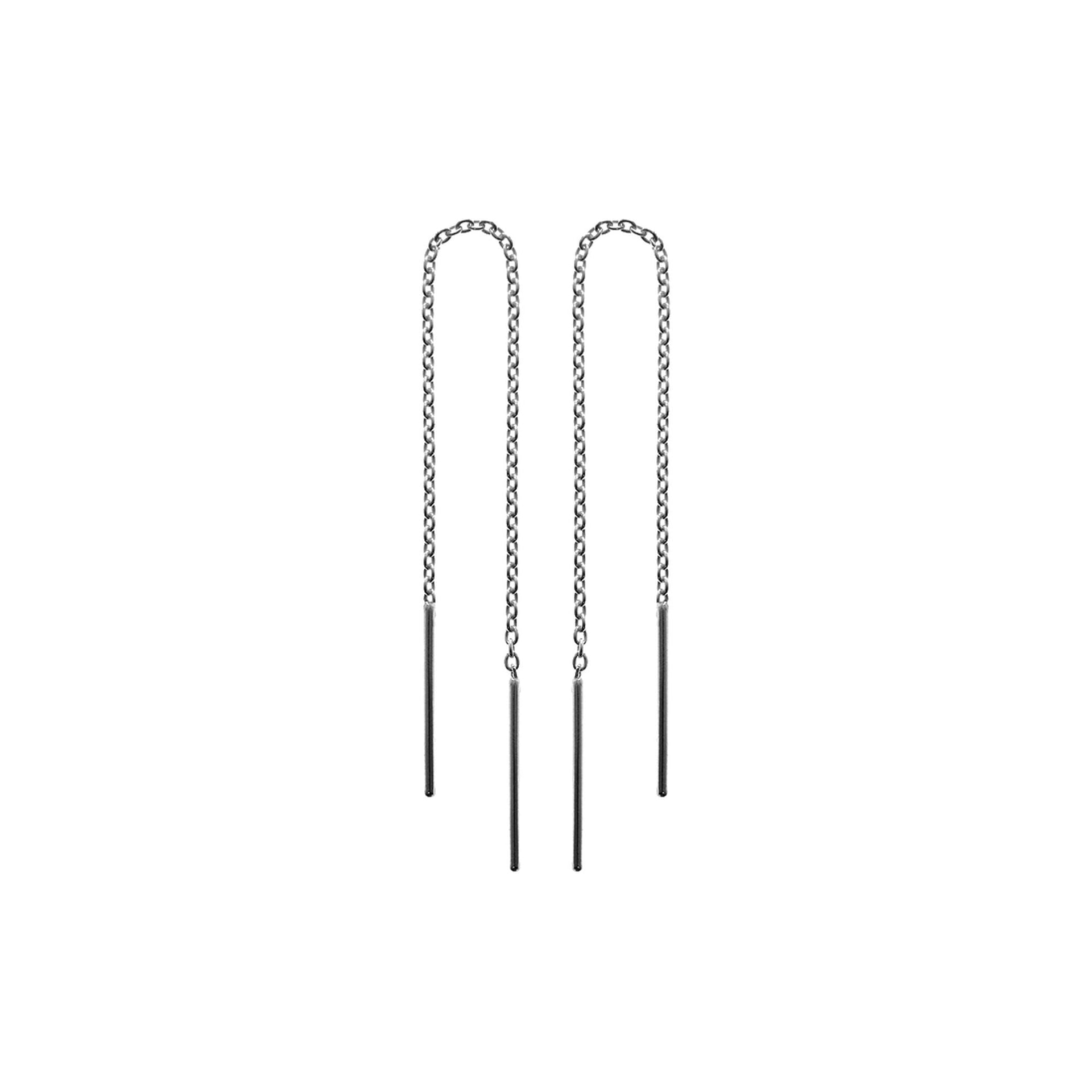 Pull-through trace chain earrings
