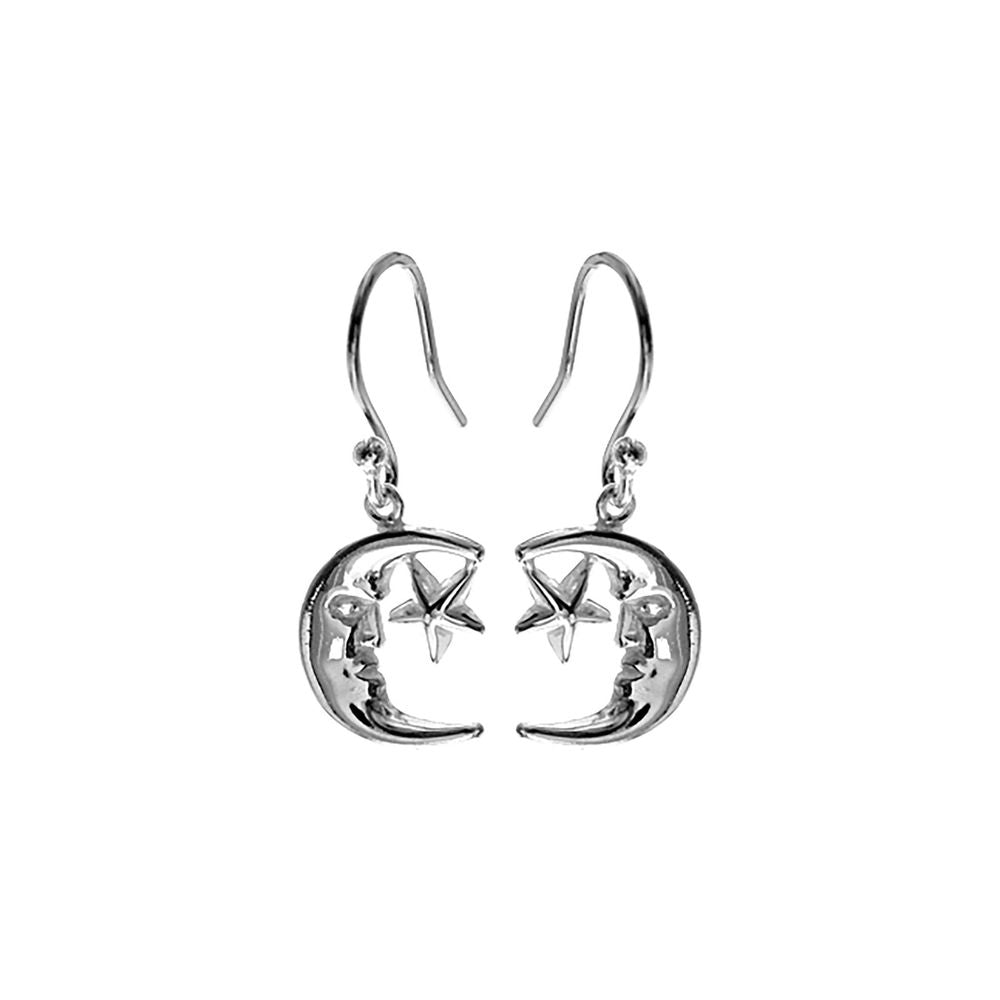 Erica moon face & star earrings