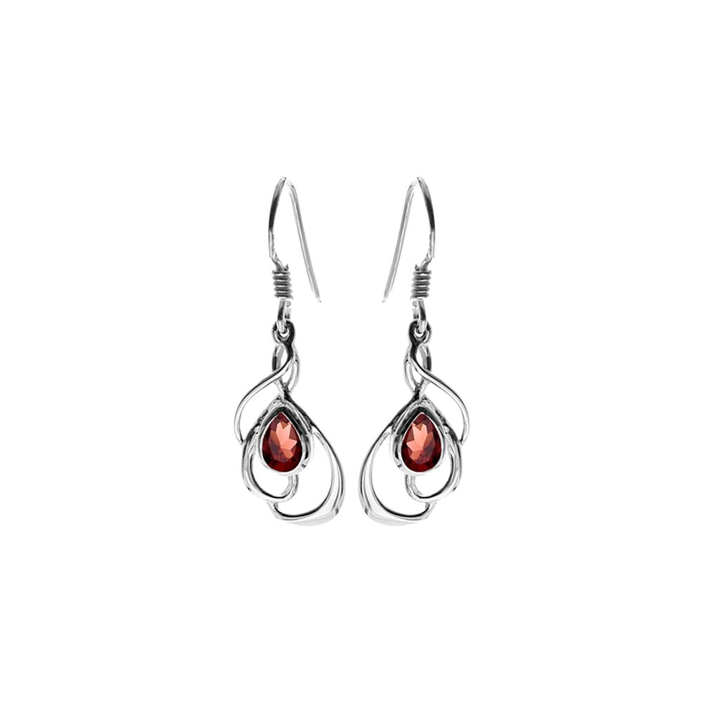 Betsy swirl garnet earrings