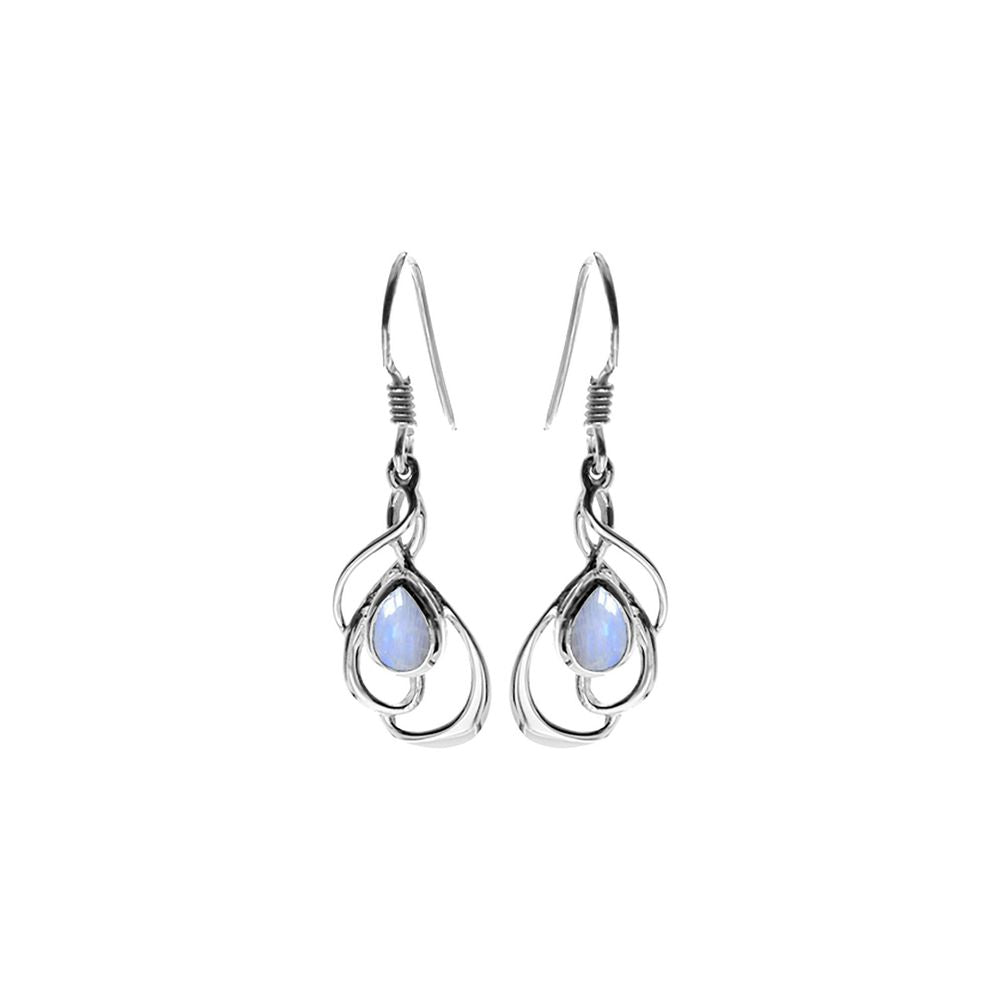 Betsy swirl rainbow moonstone earrings