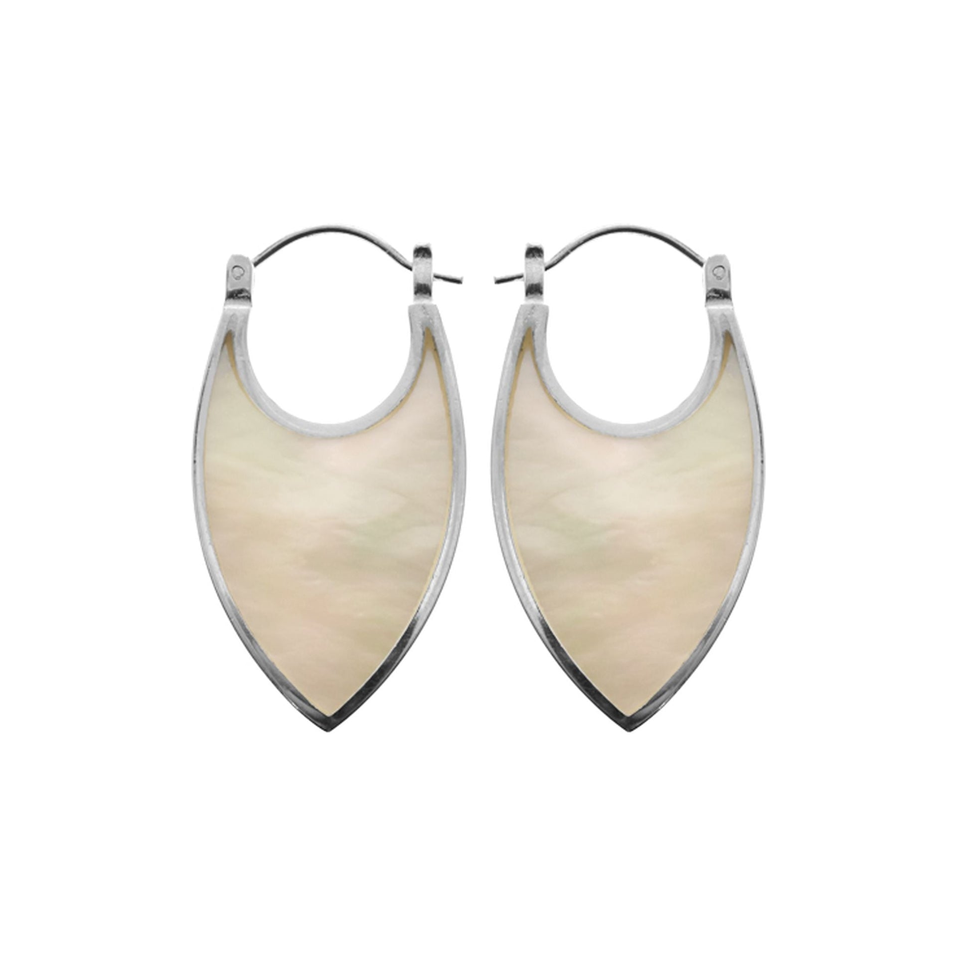 Framed mother of pearl tapered Creole earrings