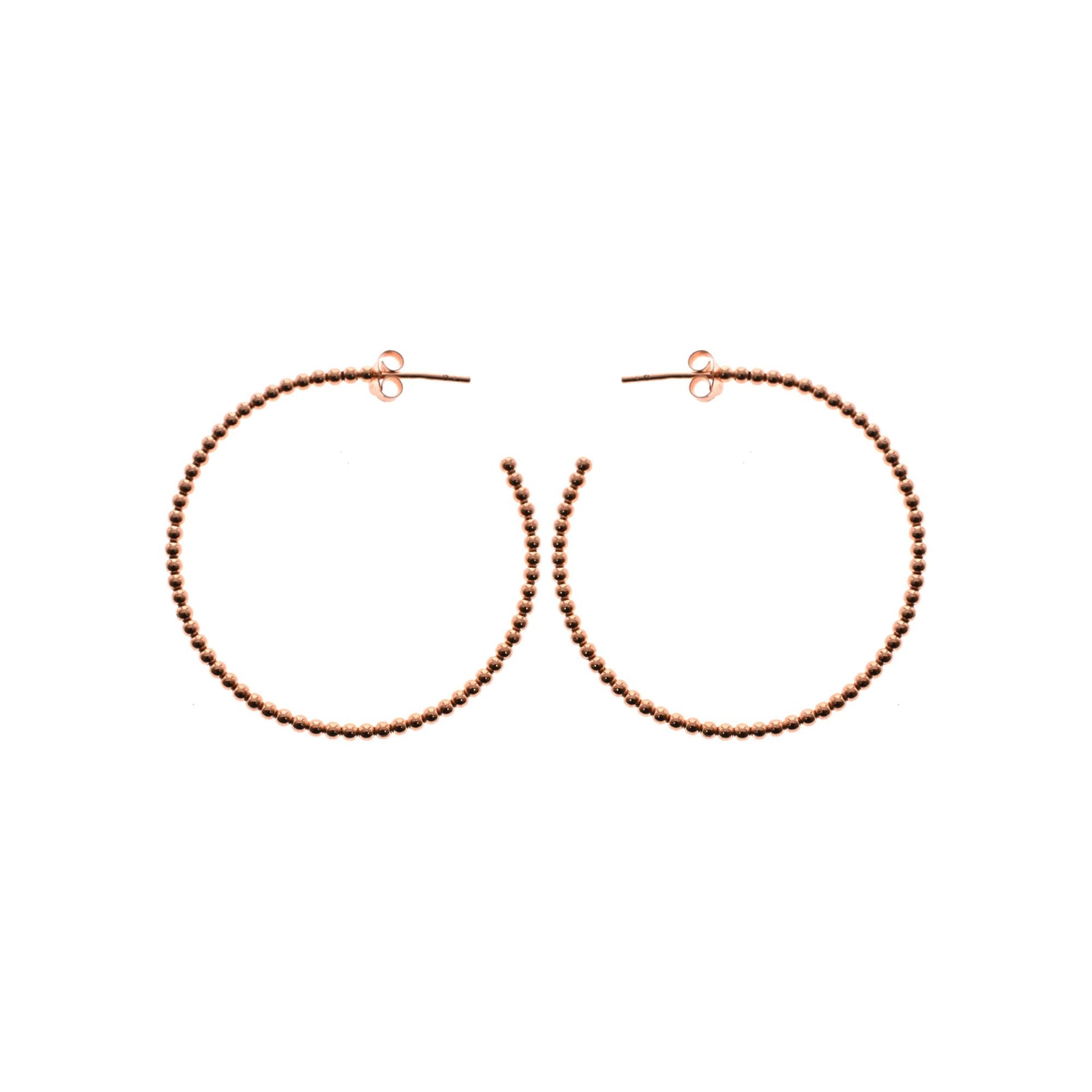 Rose gold plated bobble post & butterfly hoop earrings