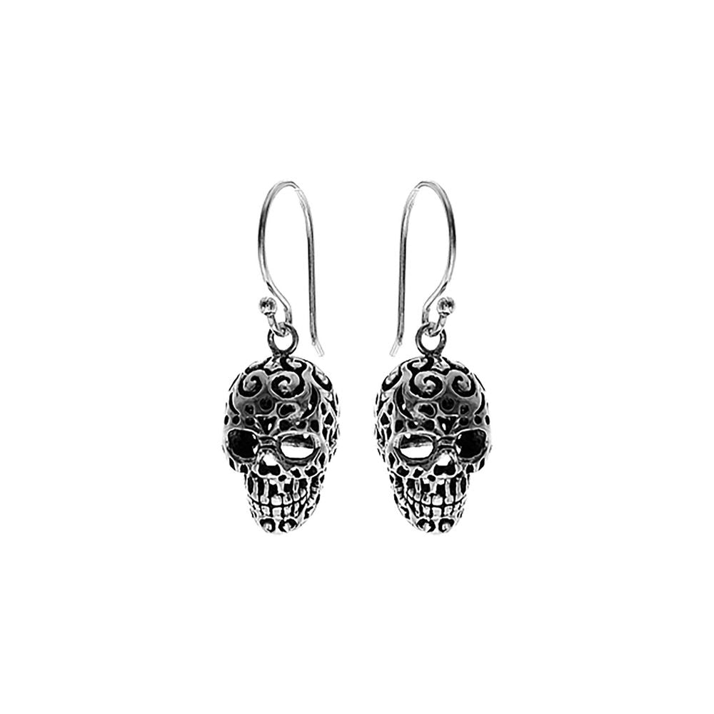 Zora ornate cut-out skull earrings