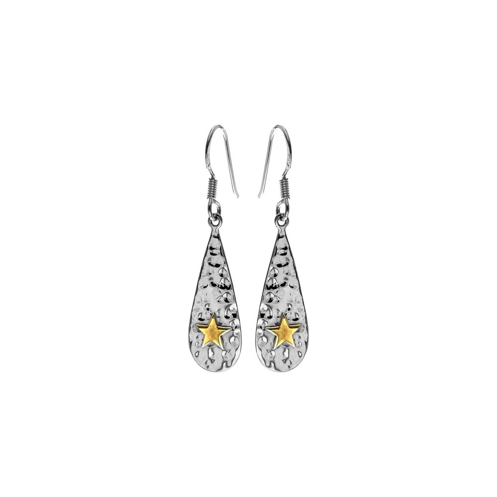 Carla hammer-finished teardrop earrings