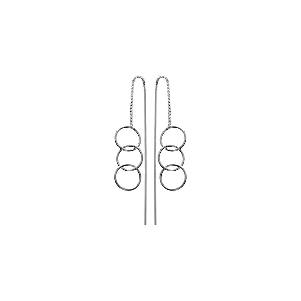 Iona interlinked circles pull-through earrings