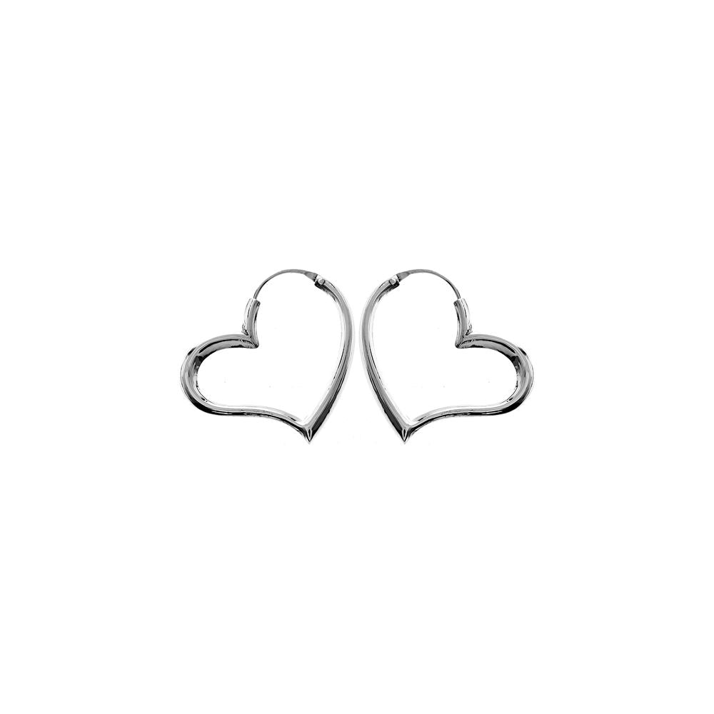Lily elongated heart creole hoops