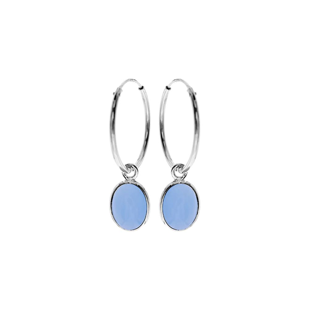 Bridget sleeper with oval blue chalcedony