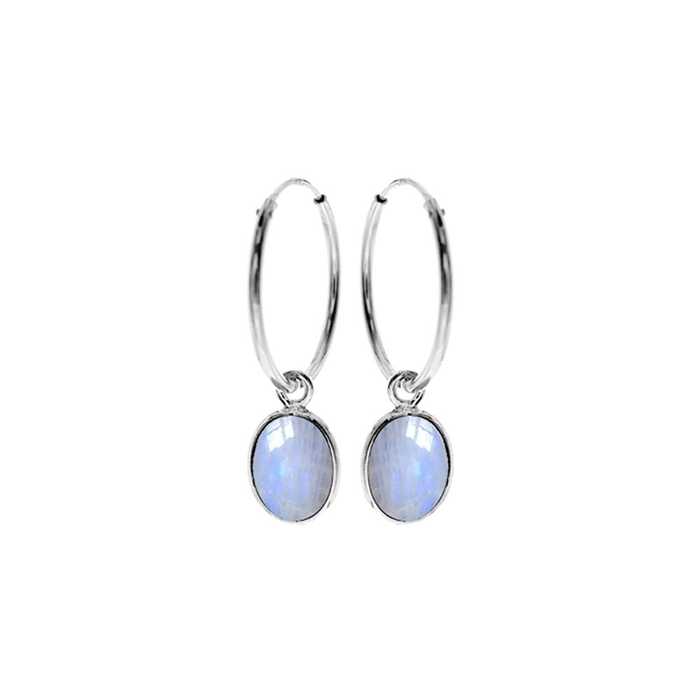 Bridget sleeper with oval rainbow moonstone