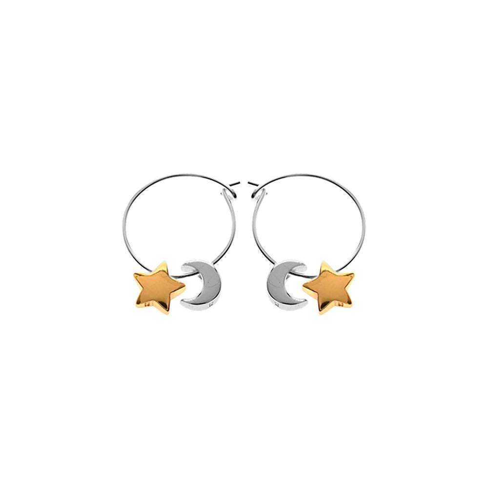 Carla small star & moon sleeper earrings