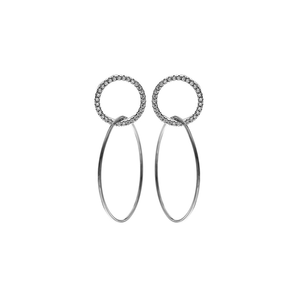 Davina CZ interlinked hoop stud earrings