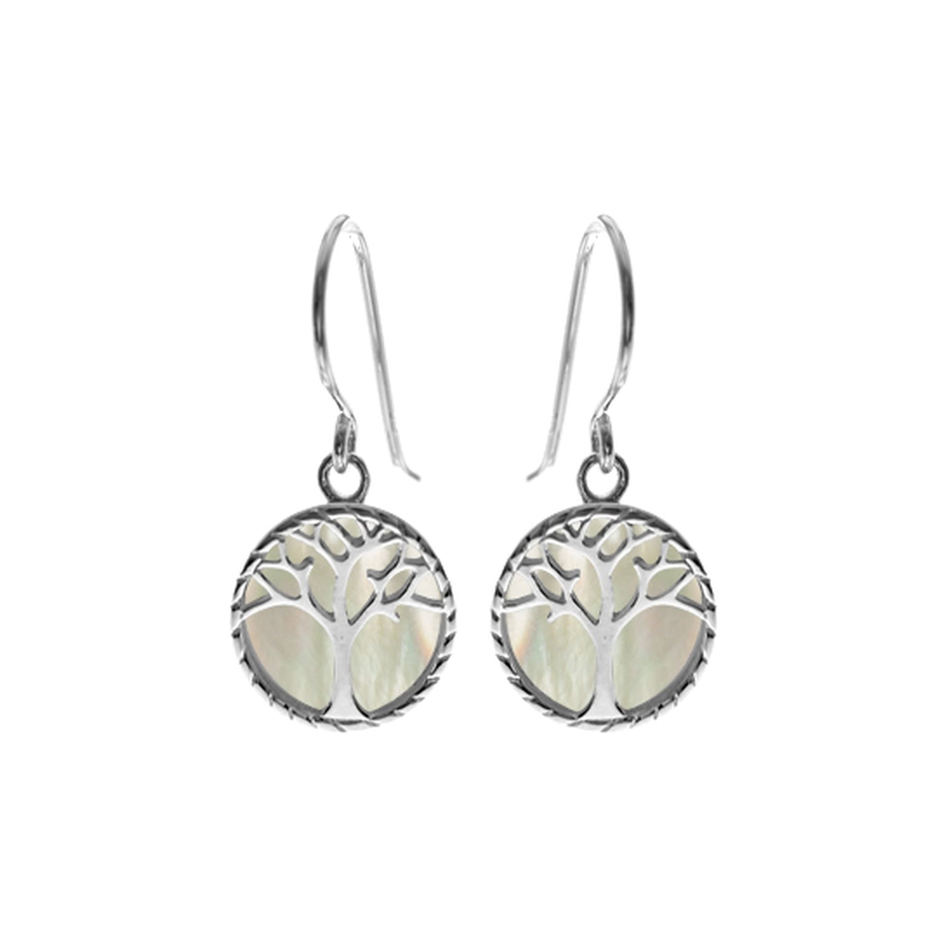 Elsa mother of pearl tree of life earrings