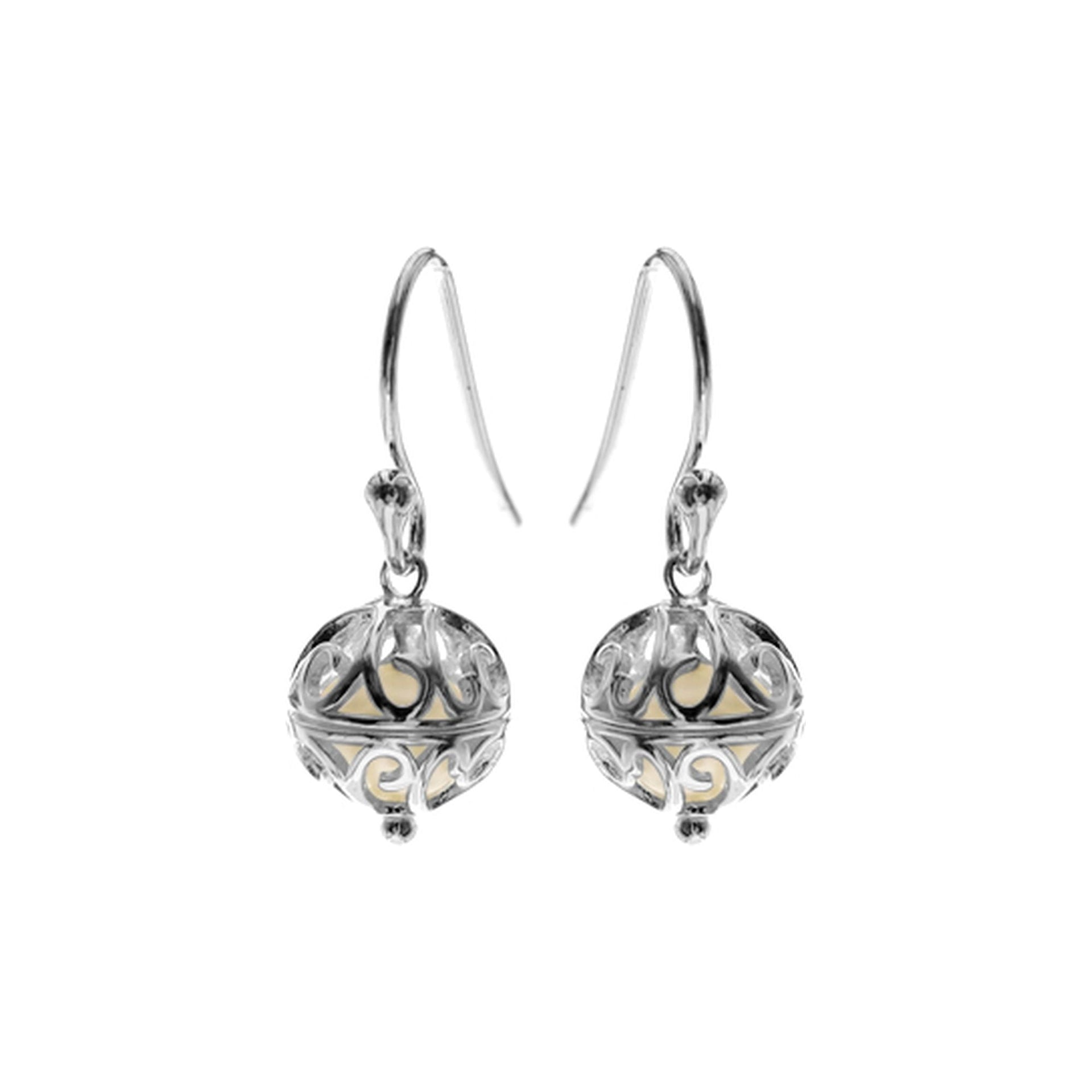 Astrid bauble with enclosed pearl earrings