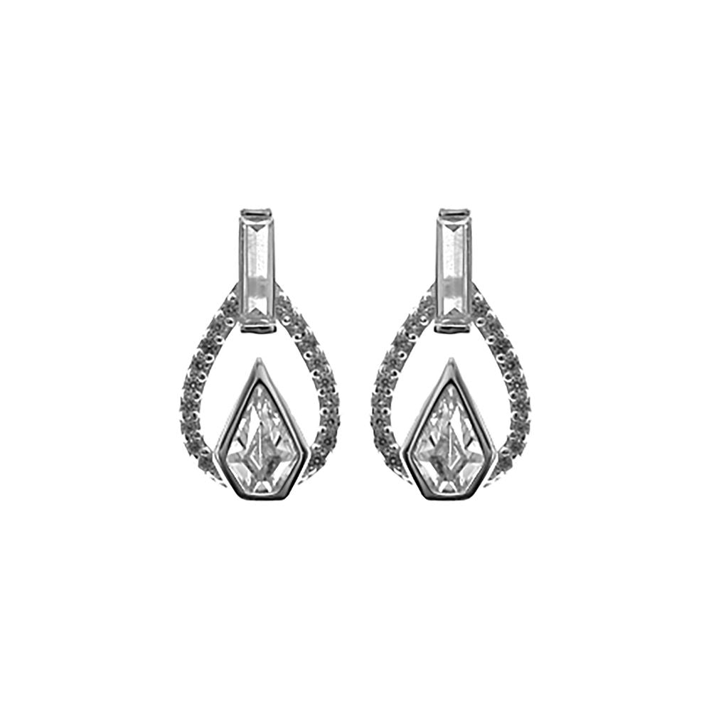 Davina angular teardrop & baguette CZ earrings